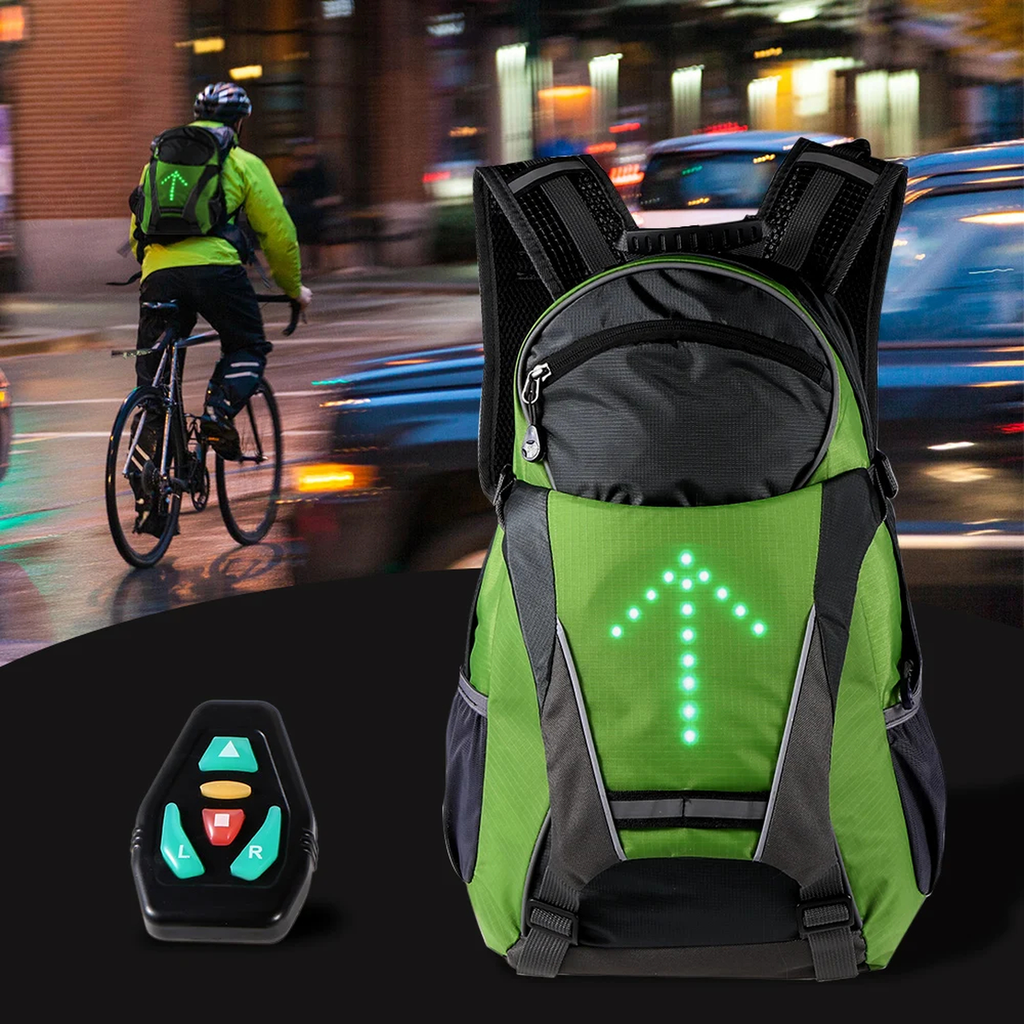 Remote-Control Turn Signal Cycling Backpack
