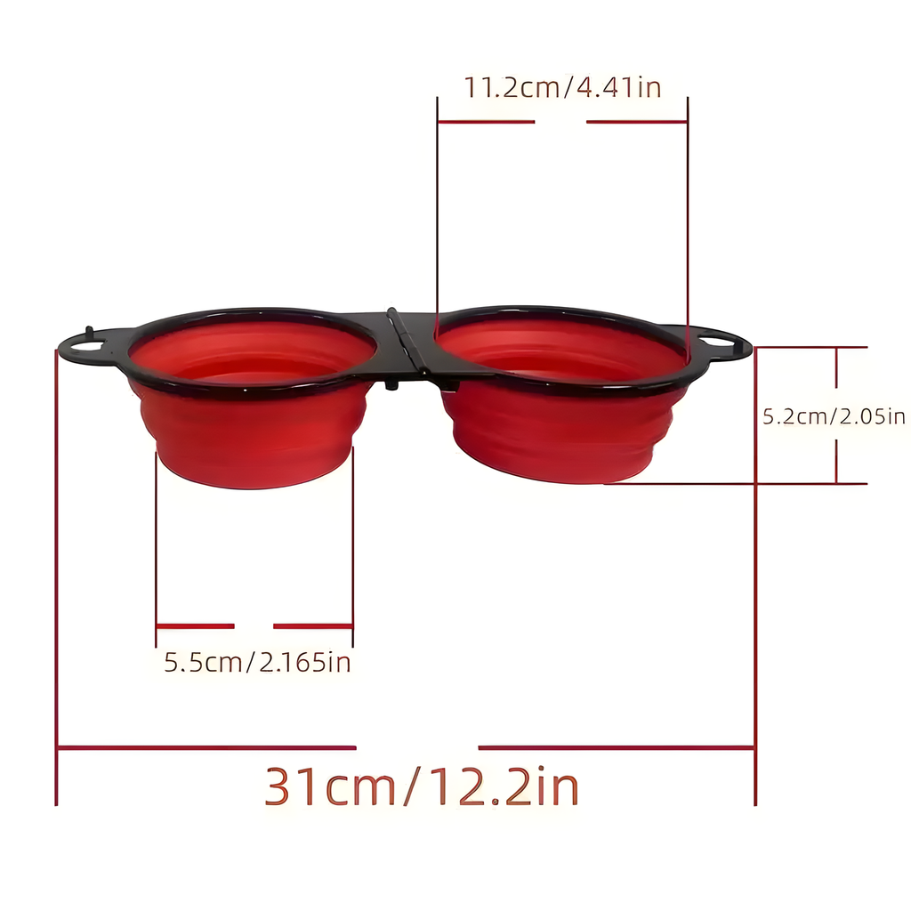 Folding Double Pet Travel Bowl