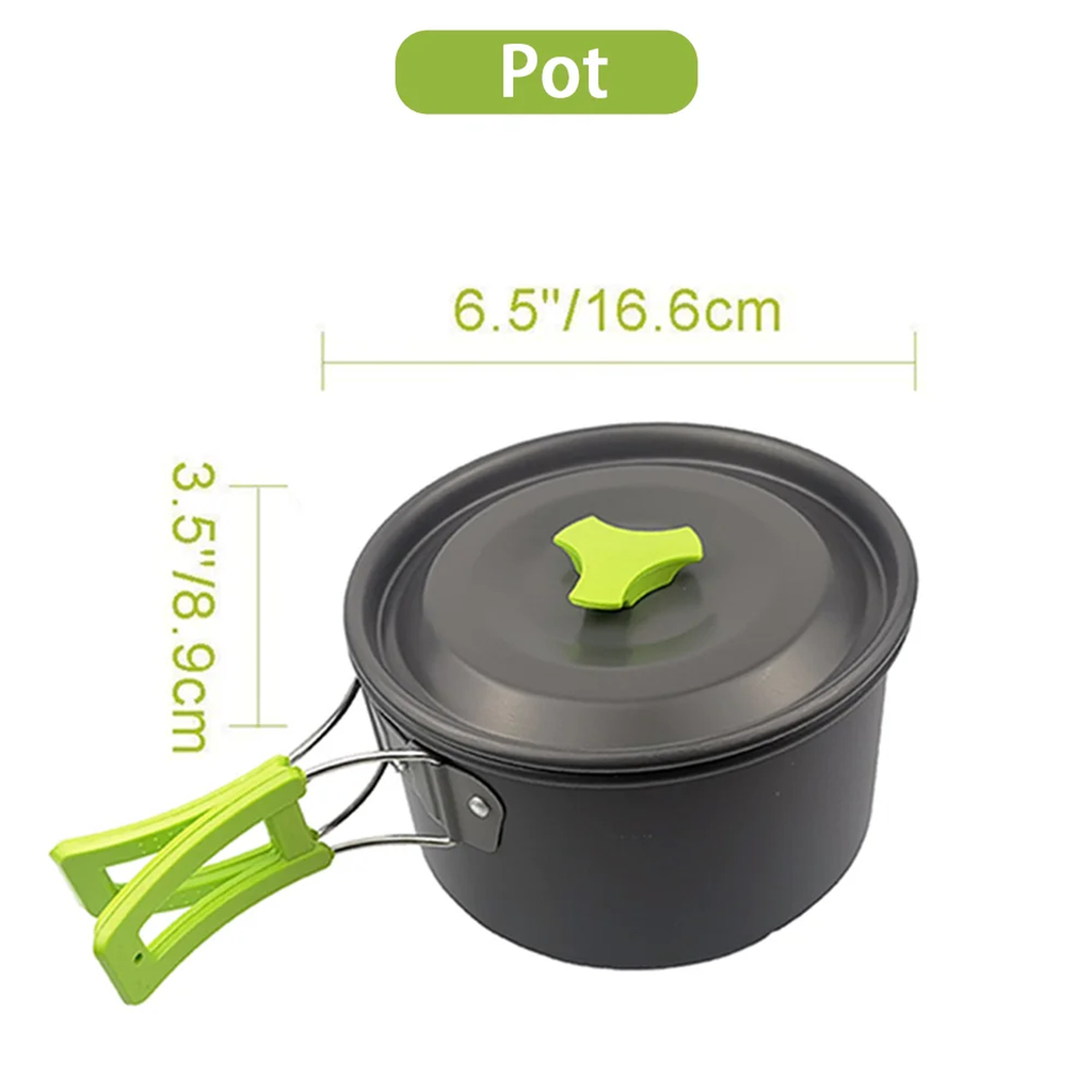 Nested Camping Cookware and Kettle Kit