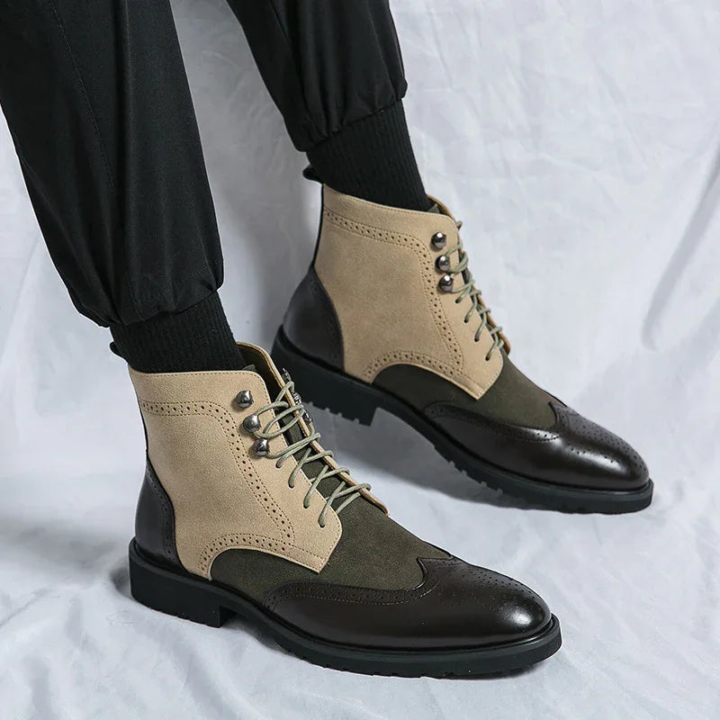 Men's Lace Up Leather Autumn Boots