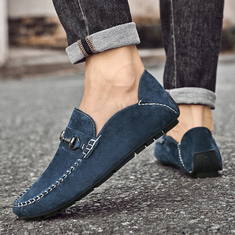 Men's Suede Leather Loafers Breathable Casual Shoes