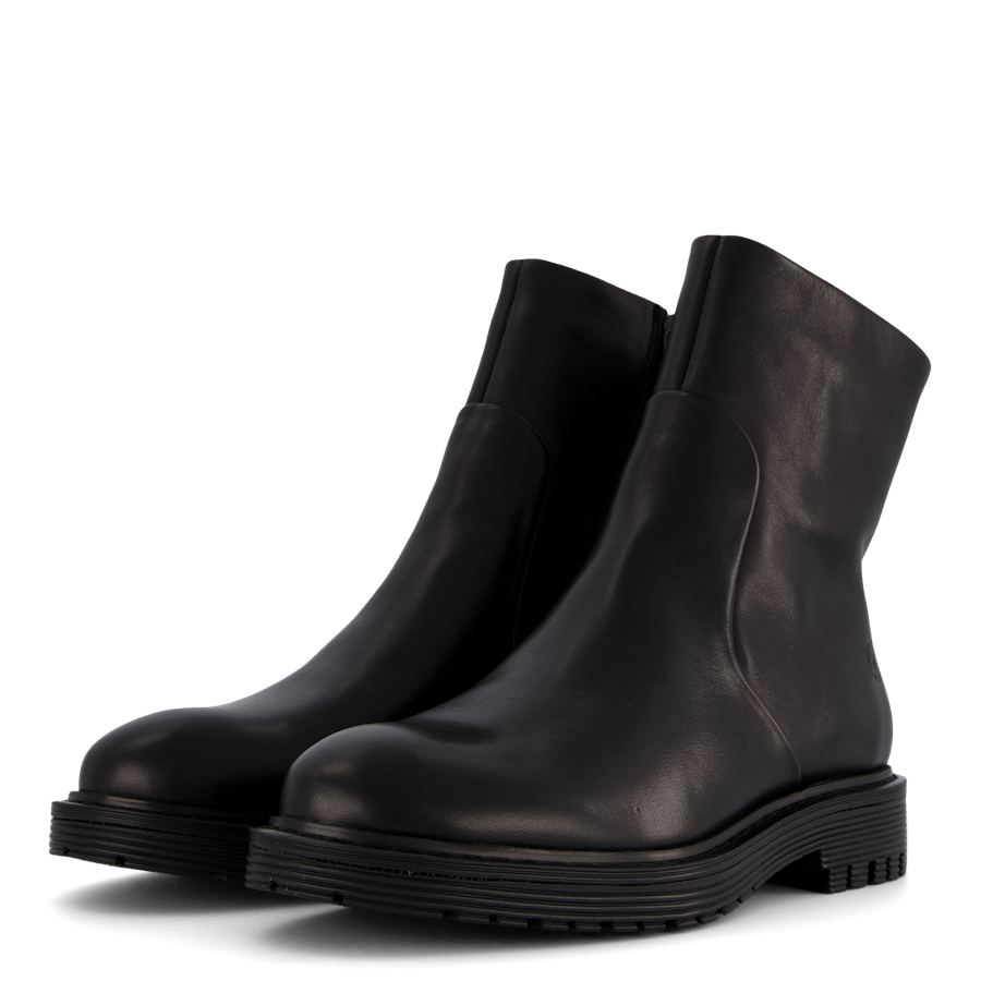 Solid W Leather Shoe Black Sky