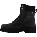 Cleated Lace-up Lthr Mix Mono  Black
