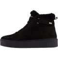 Faux Fur Nubuck Low Lace-up Black