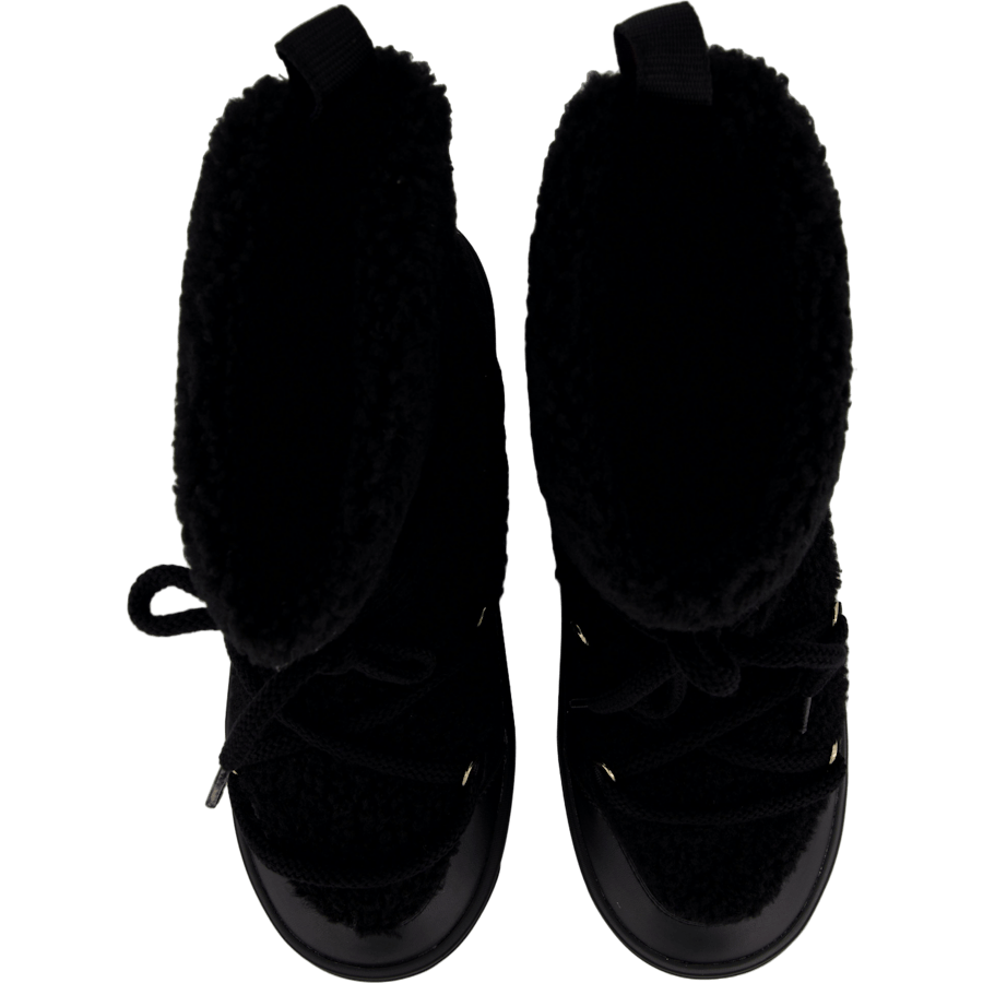 Lace-up Faux Shearling Snowboo Black