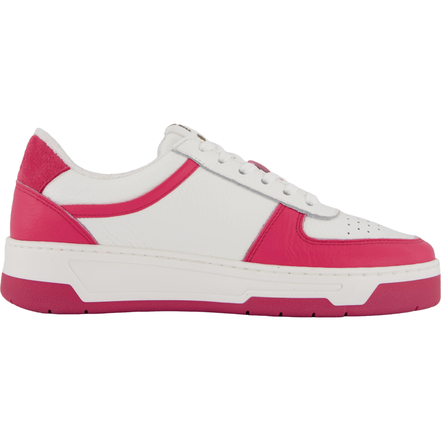 The Ella 2.0 White/fuxia Tumbled Leather