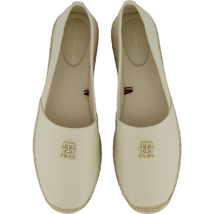 Th Logo Leather Espadrille Beige