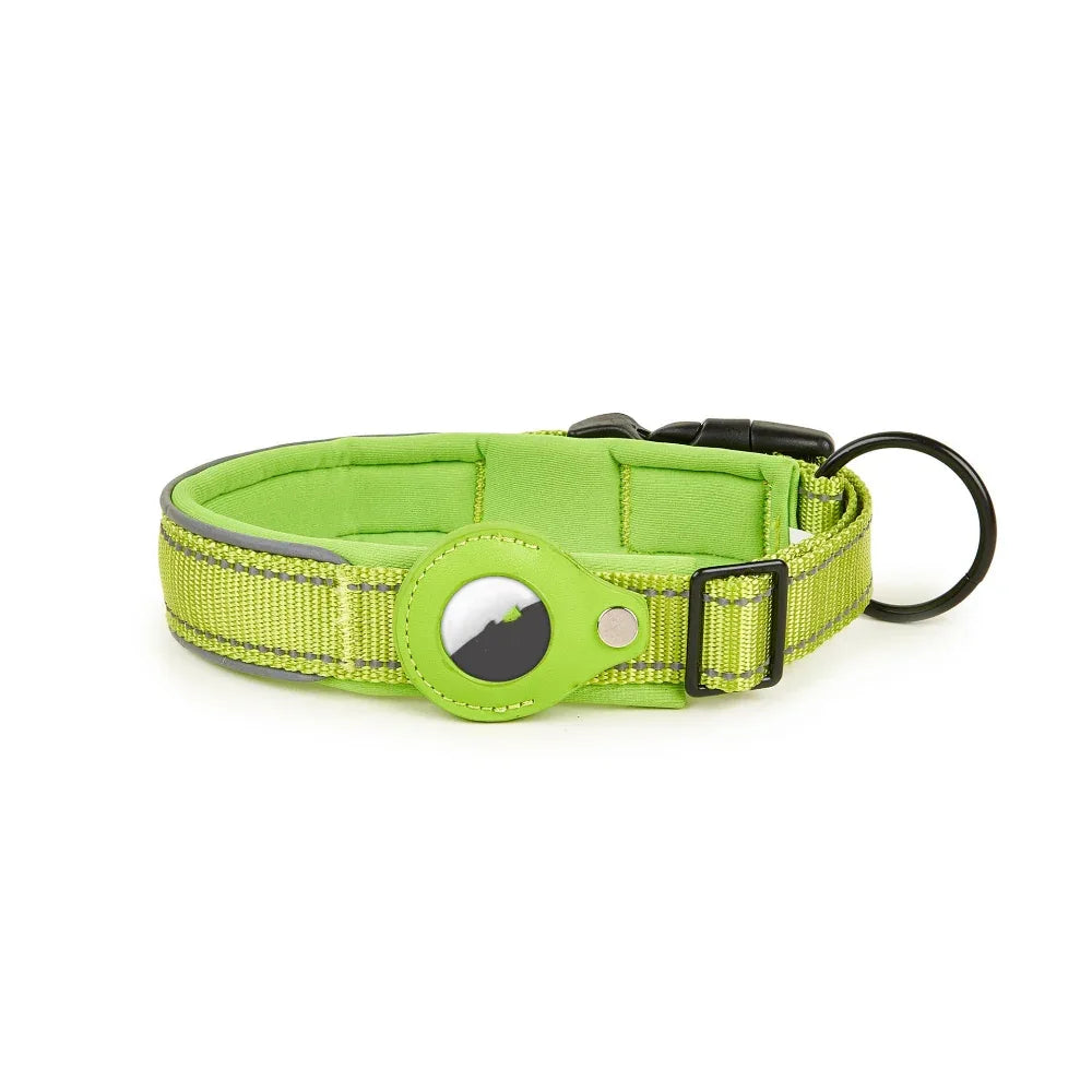 Airtag Leather Case Nylon Dog Cat Pet Anti-Lost Location Tracker Collar