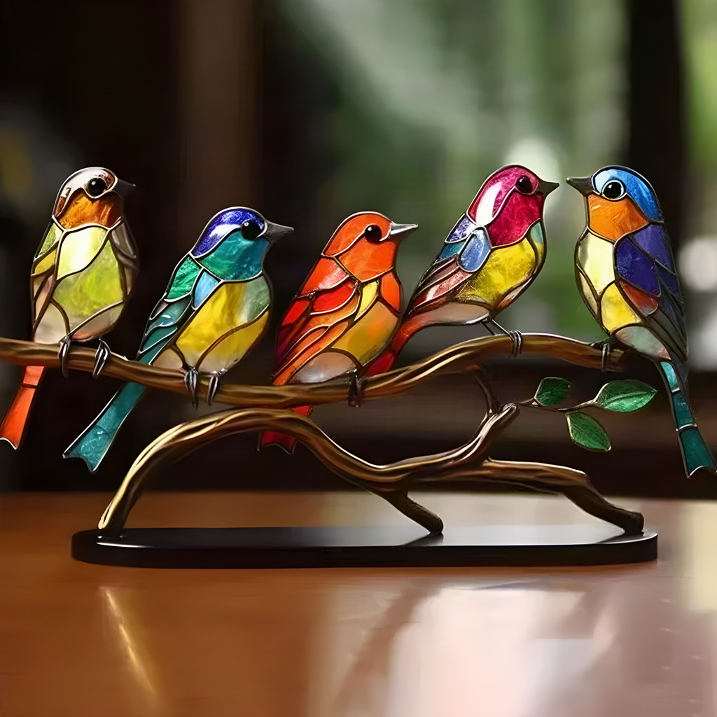 Colorful Metal Bird Ornament