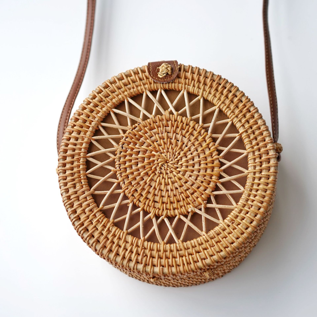 Handwoven Rattan Crossbody Bag