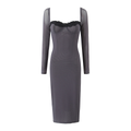 Lace Square-Neck Midi Dress