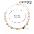 Colorful Heart Pearl Necklace