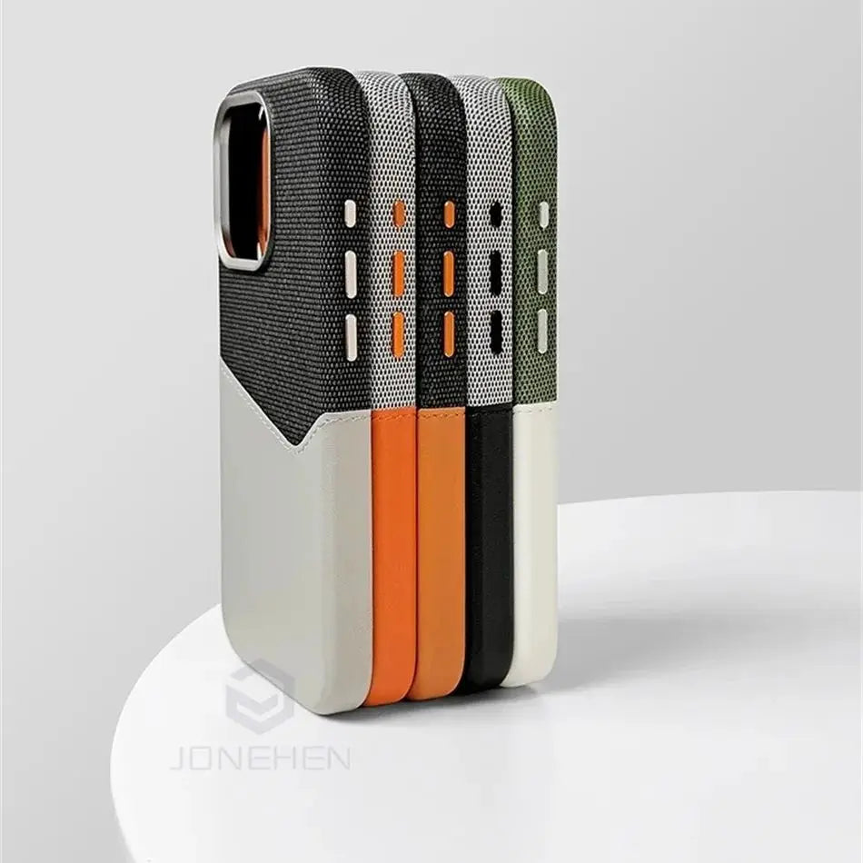 Magnetische Lederhülle mit Kartenhalter für iPhone