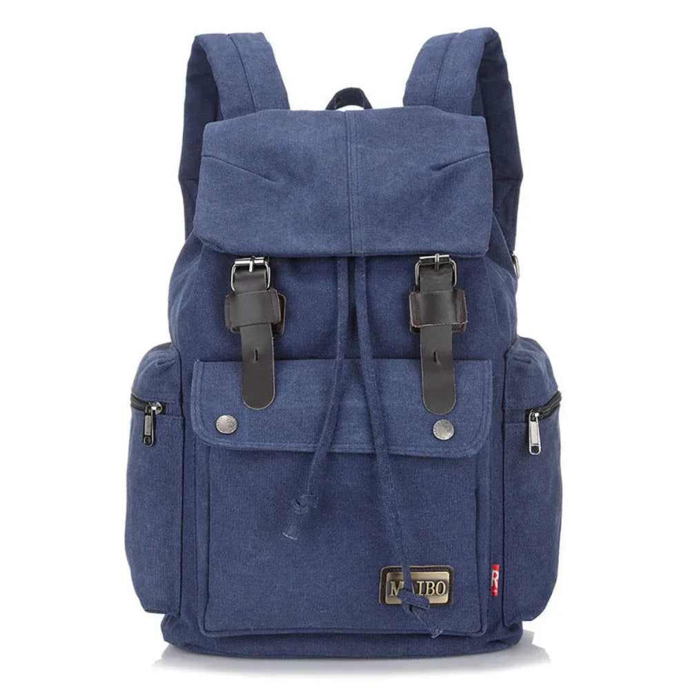 Men And Women Breathable Large Capacity Multiple Pockets Canvas Backpack For Travelling Camping & Hiking