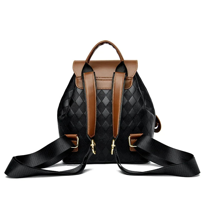 Female Casual Multifunctional School Travel Work Leather Backpack For Women