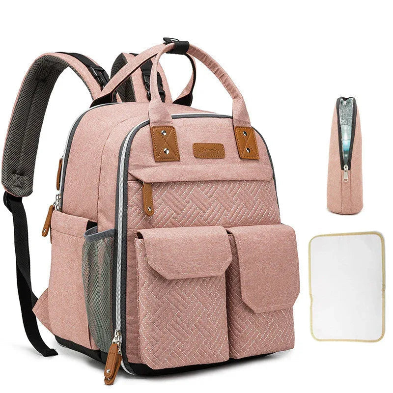 Women's Multifunctional Waterproof Diaper Bag Backpack With Insulated Pockets