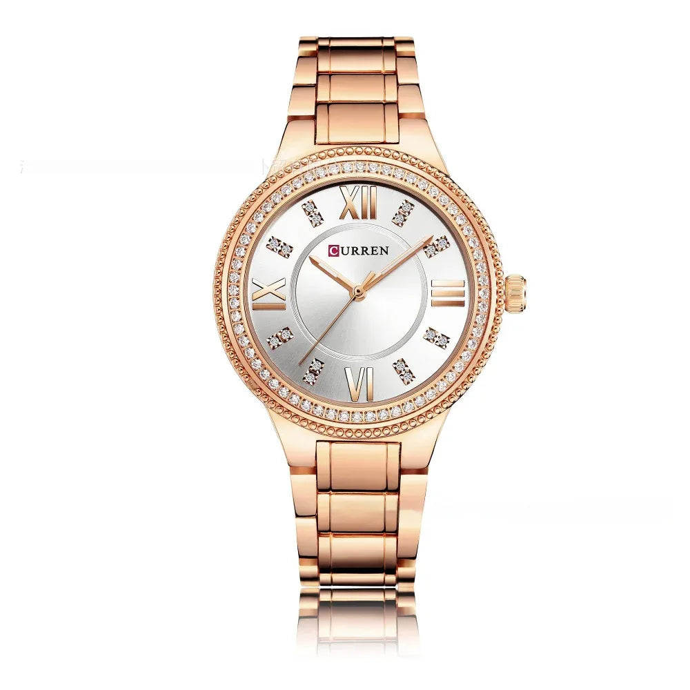 Women's Quartz Fashion Waterproof Diamond Steel Watch