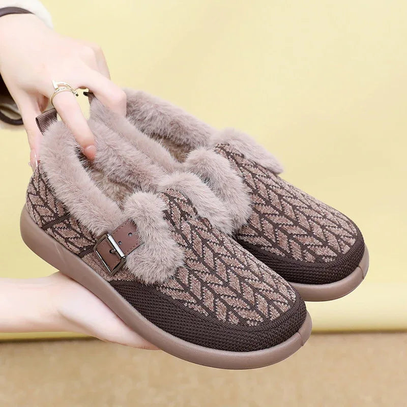Women's Fleece-Lined Extra-Thick Insulated Cotton Winter Shoes