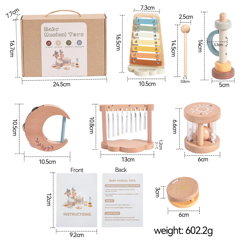 Wooden Musical Instrument Set