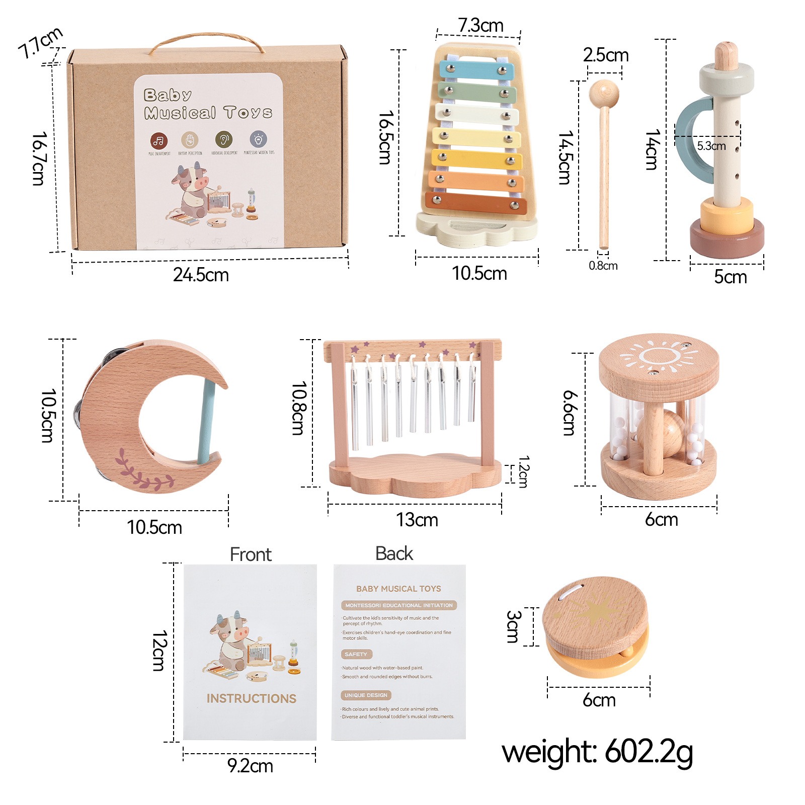 Wooden Musical Instrument Set