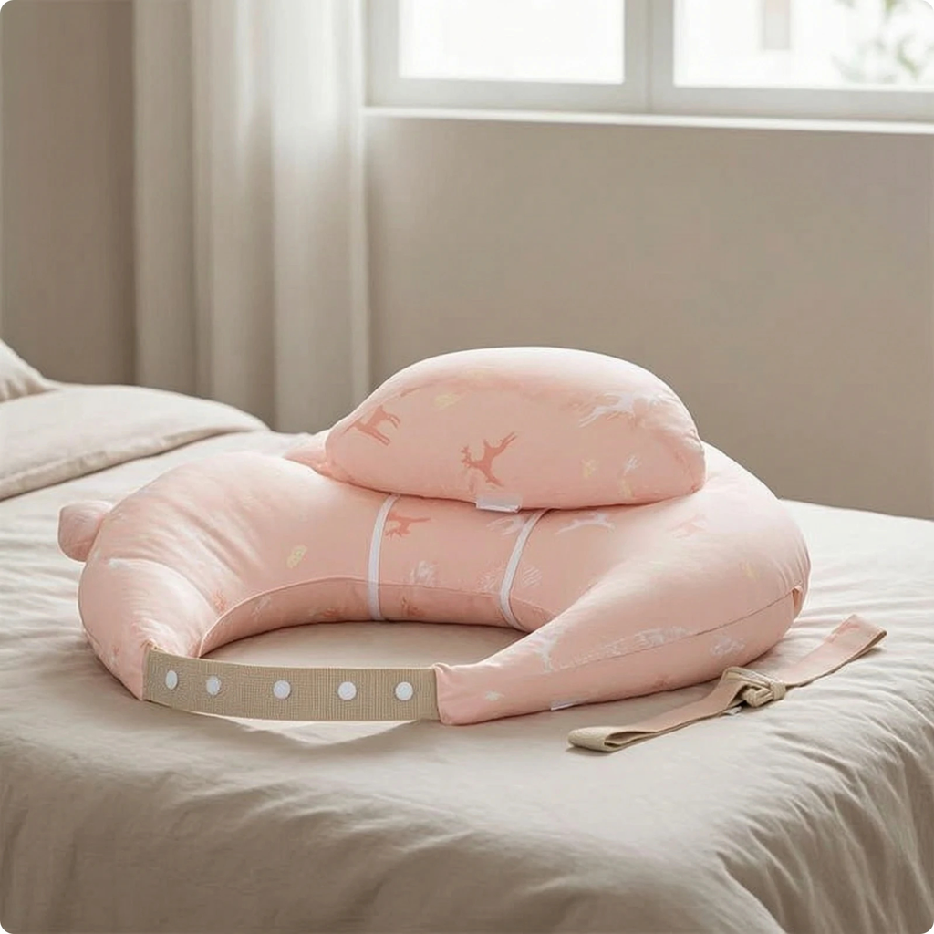 Adjustable Nursing Pillow with Baby Headrest