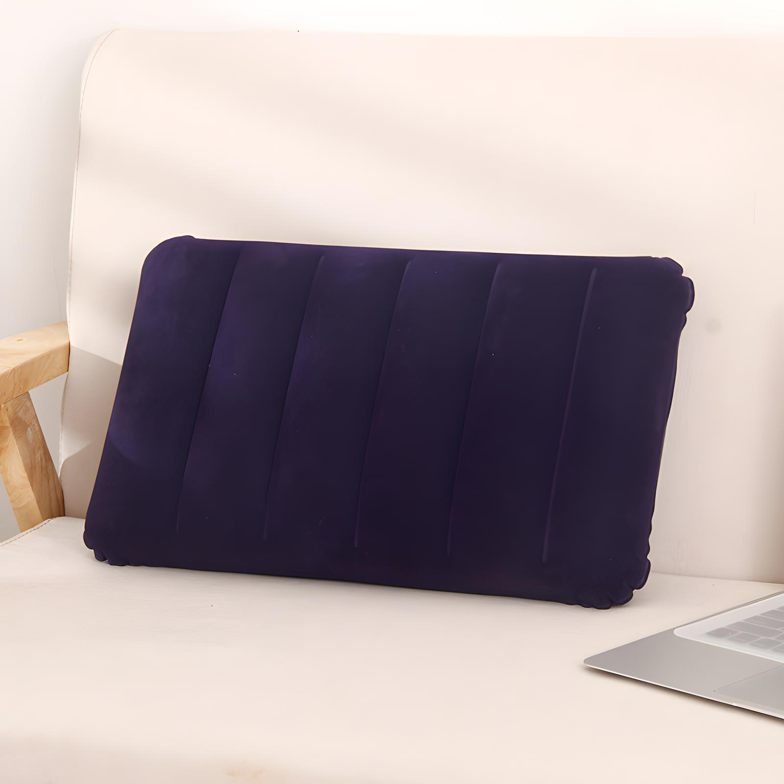 Flocked Inflatable Travel Pillow