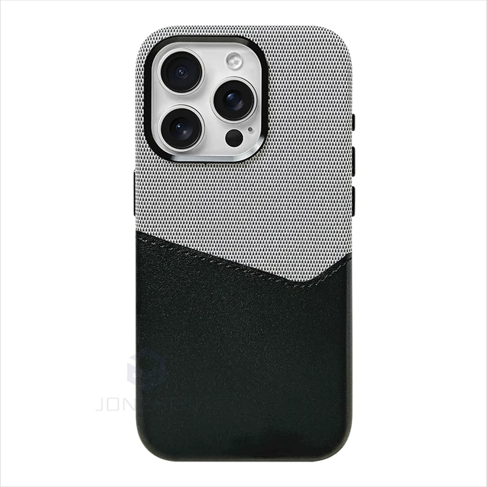 Magnetische Lederhülle mit Kartenhalter für iPhone
