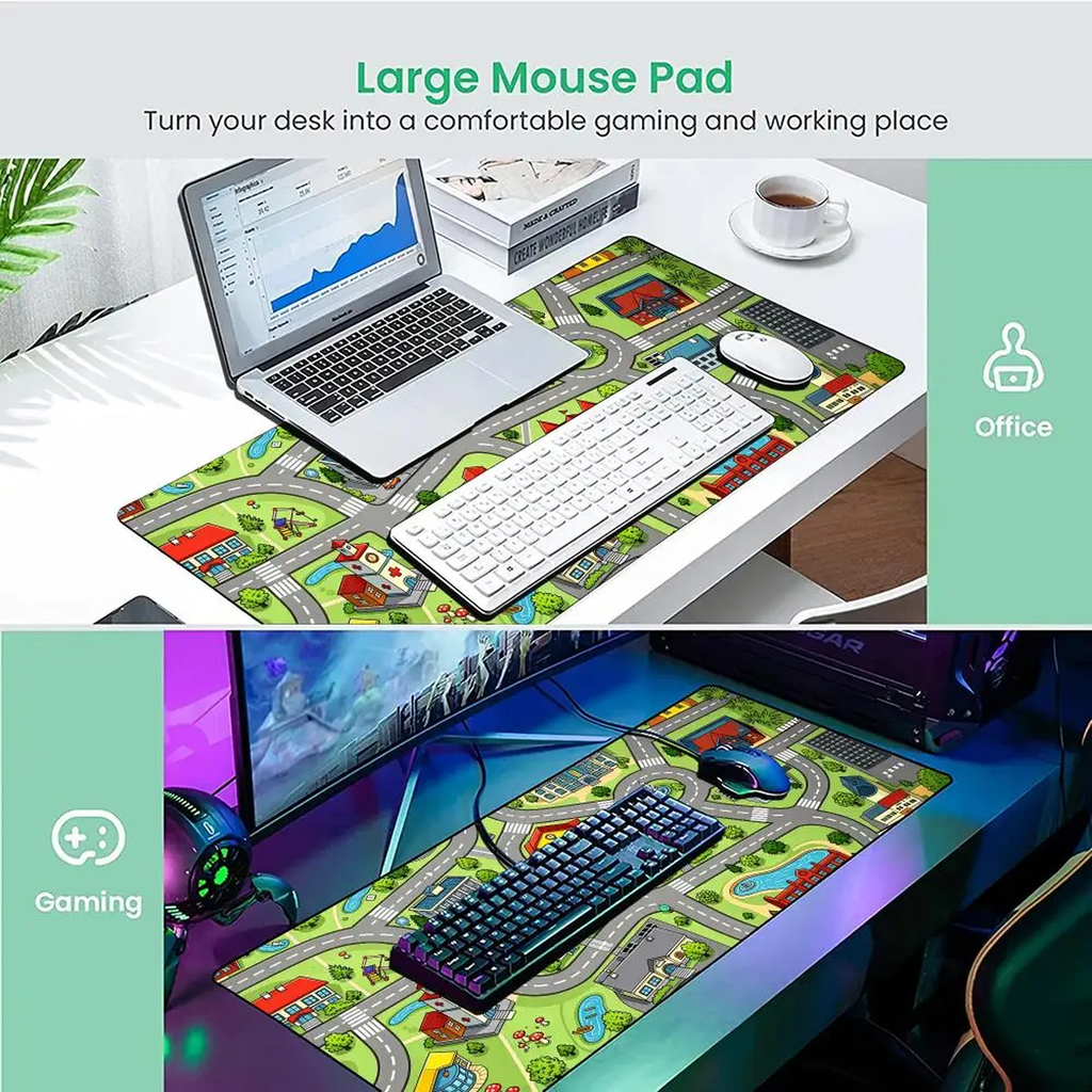 Cartoon City Road Desk Mat