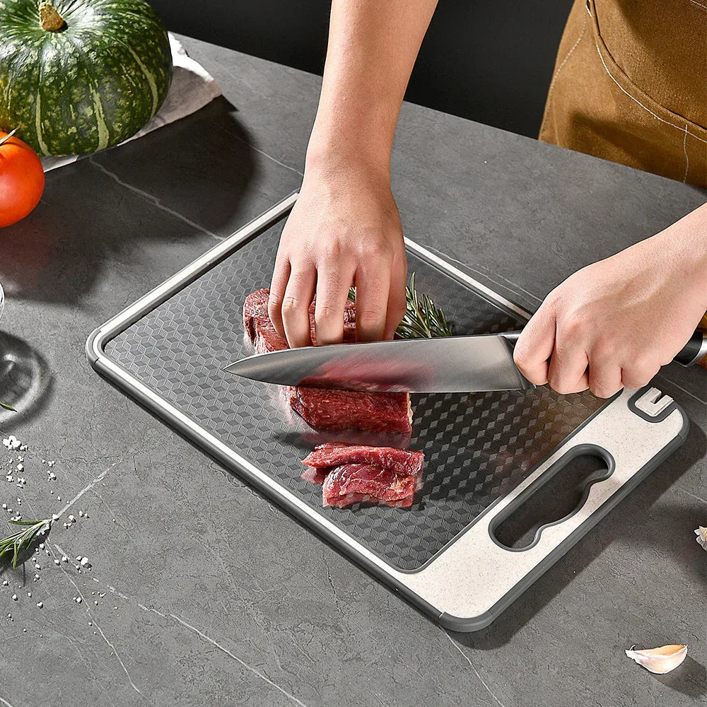 Household Kitchen 304 Stainless Steel Double-Sided Defrosting Tray And Cutting Board