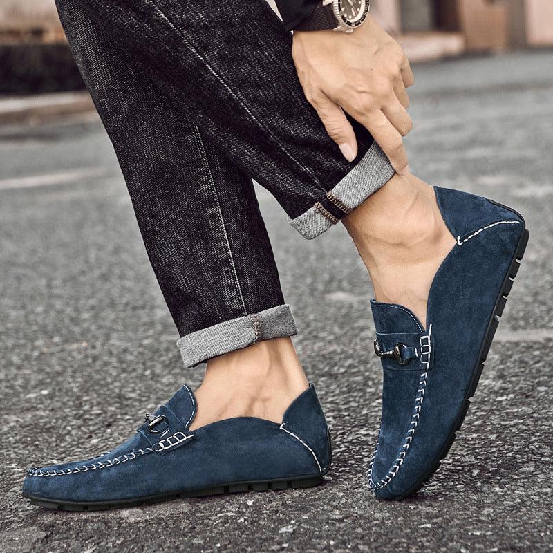 Men's Suede Leather Loafers Breathable Casual Shoes