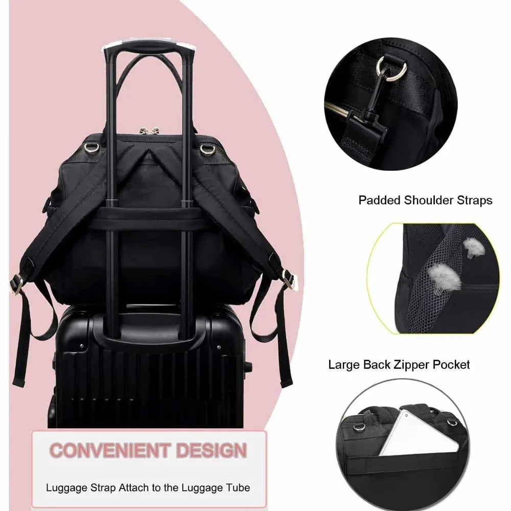 Waterproof Anti-Theft Pocket Baby Diaper Bag Mummy Parent Bag With Insulated Bottle Pockets