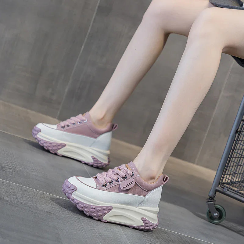 Women's Retro Sneakers Fashionable And Personalized Platform Shoes