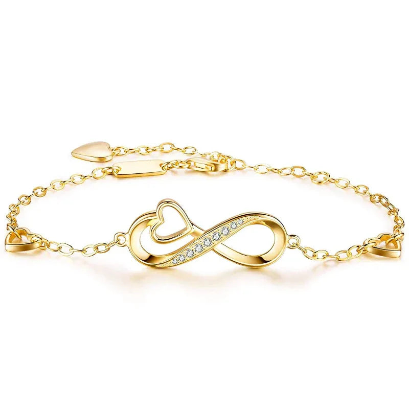 Inlaid 8 Heart-Shaped Bracelet