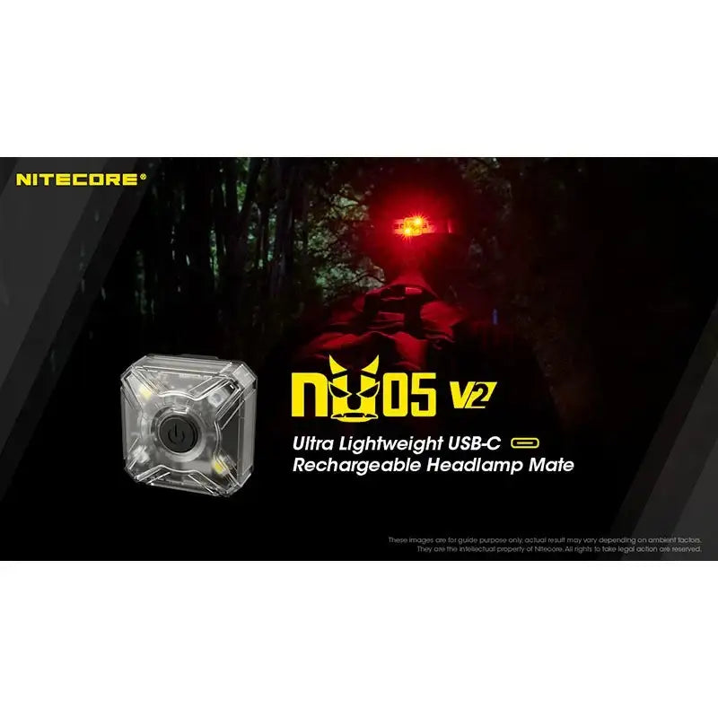 Nitecore NU05 V2 – Ultralätt säkerhetsficklampa med USB-C och 5 ljuslägen (40lm)