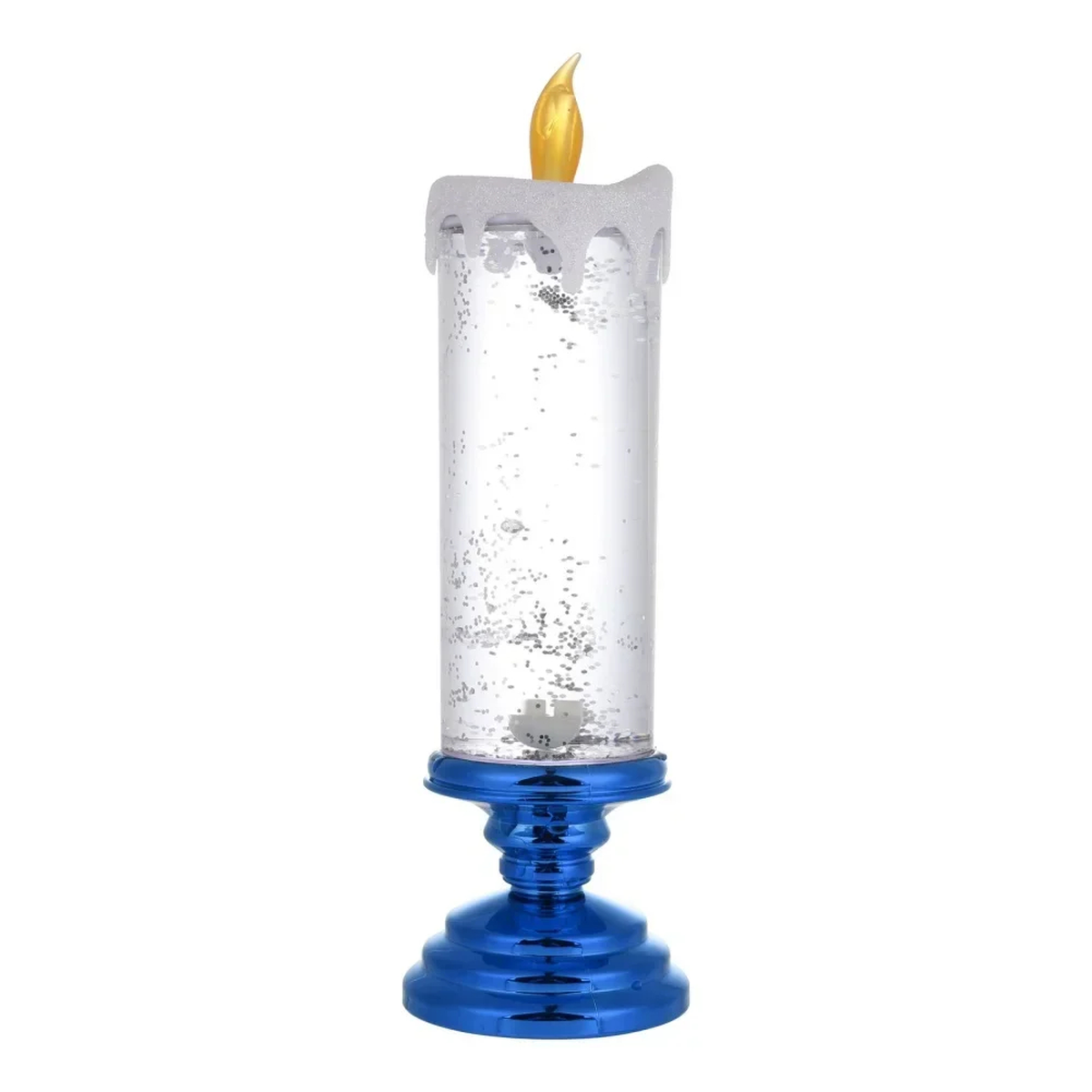 LED Glitter Candle with Pedestal Base