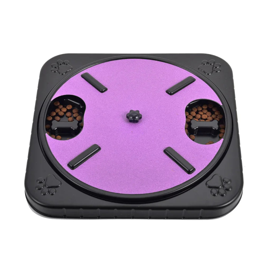 Cat Dog 360 Rotating Scratch Board Pet Bowl Feeding Toy