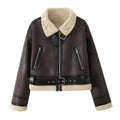 Fur Integrated Lapel Thickening Warm Double-Sided Casual Women's Jackets