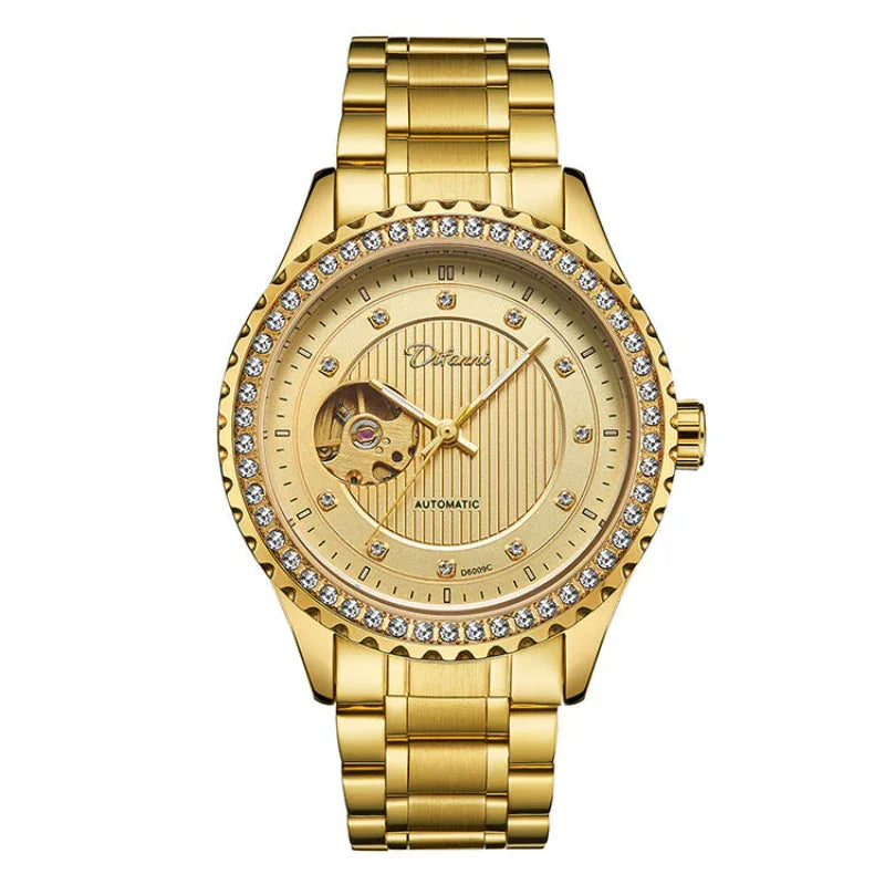 Men's Double Hollow Mechanical Watch Diamond High-End