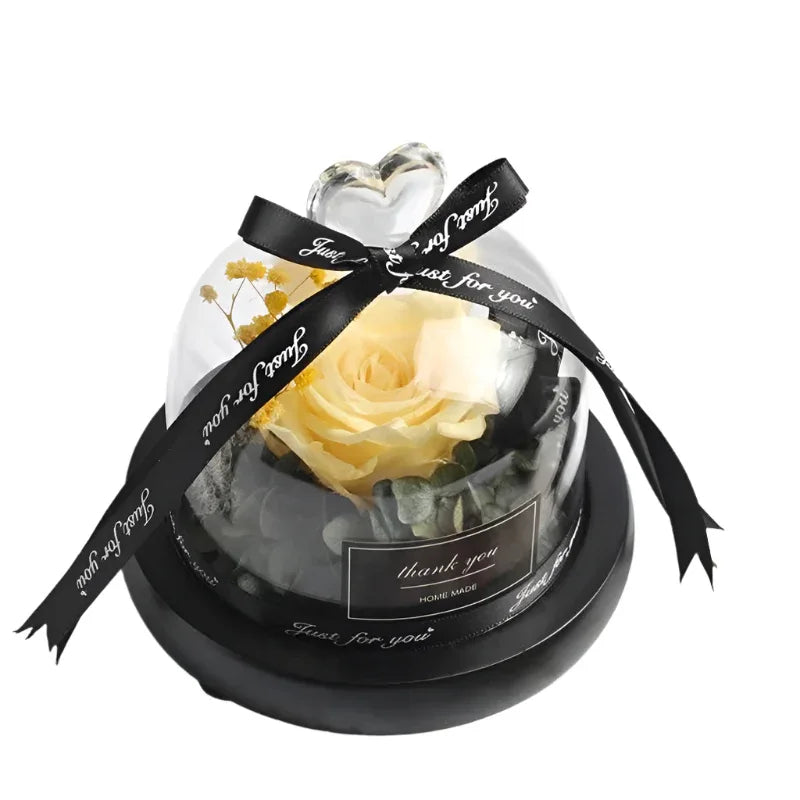 Romantic Flowers Home Decor Rose With LED Glass Valentine's Day Couples Gift