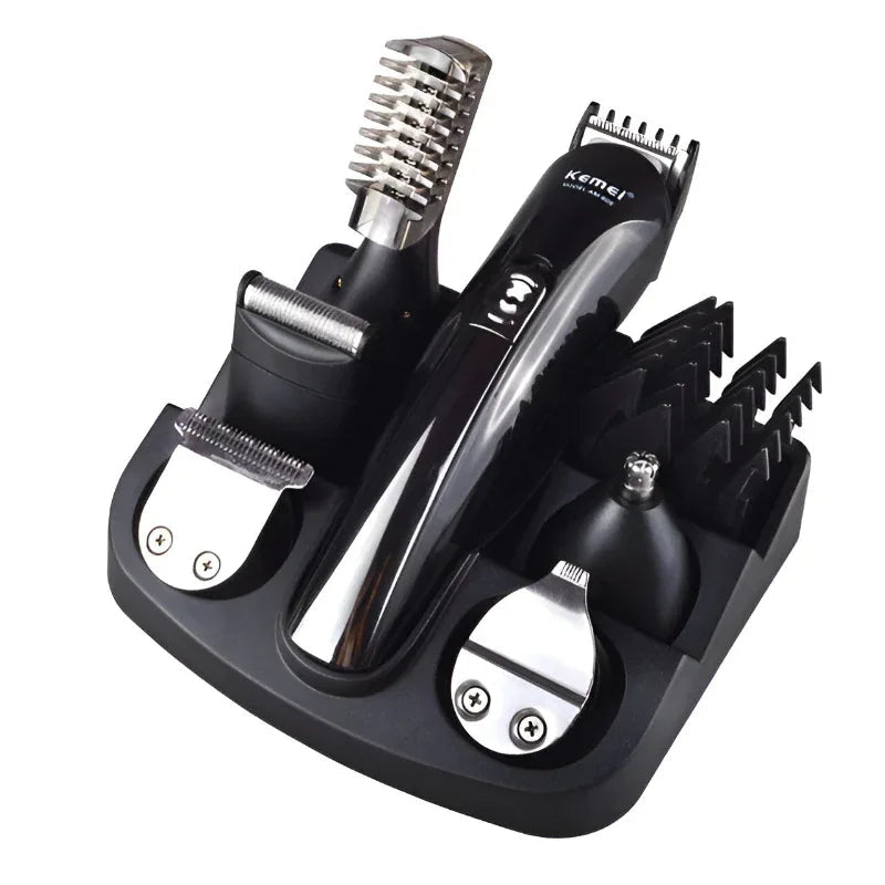 Kemei 6 in 1 Rechargeable Hair Beard Styling Trimmer Grooming Kit
