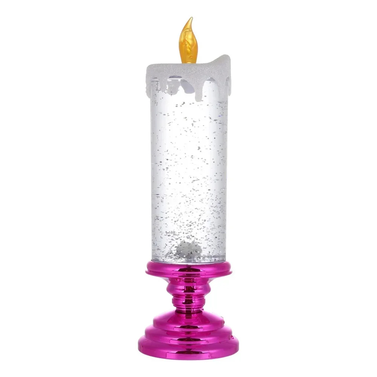 LED Glitter Candle with Pedestal Base