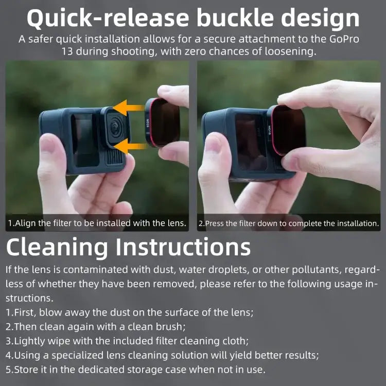 GoPro HERO13 Black STARTRC Quick Release 4-i-1 Filterkit (ND8/ND16/ND32/CPL)