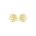 Hollow Out Wild Rose Stud Gold Earrings-0