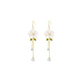 Aromatic Camellia Tassle Gold Earrings-0