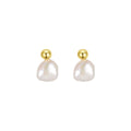 Dumbell Studs Gold Earrings-0