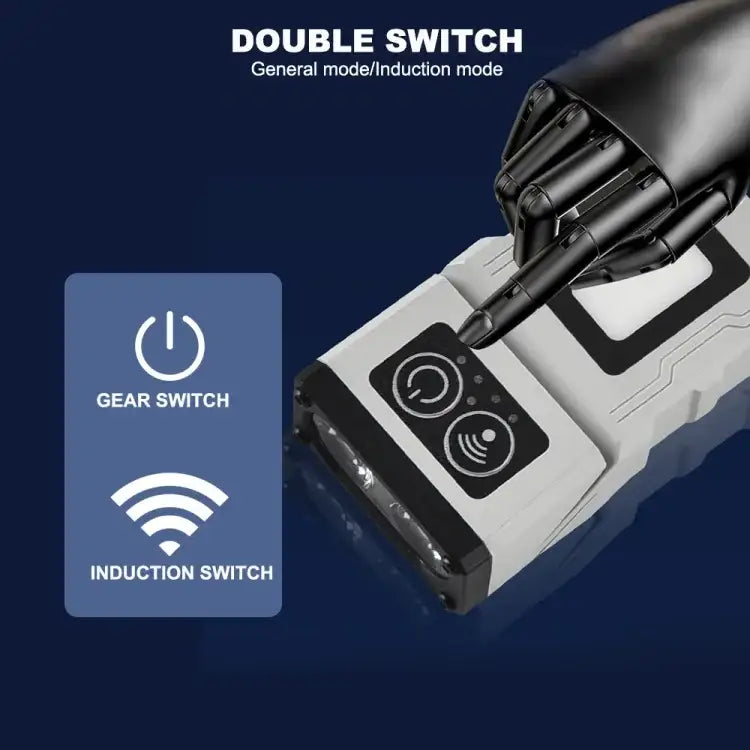 Multifunktionell roterande arbetslampa med sensor och magnetisk docka