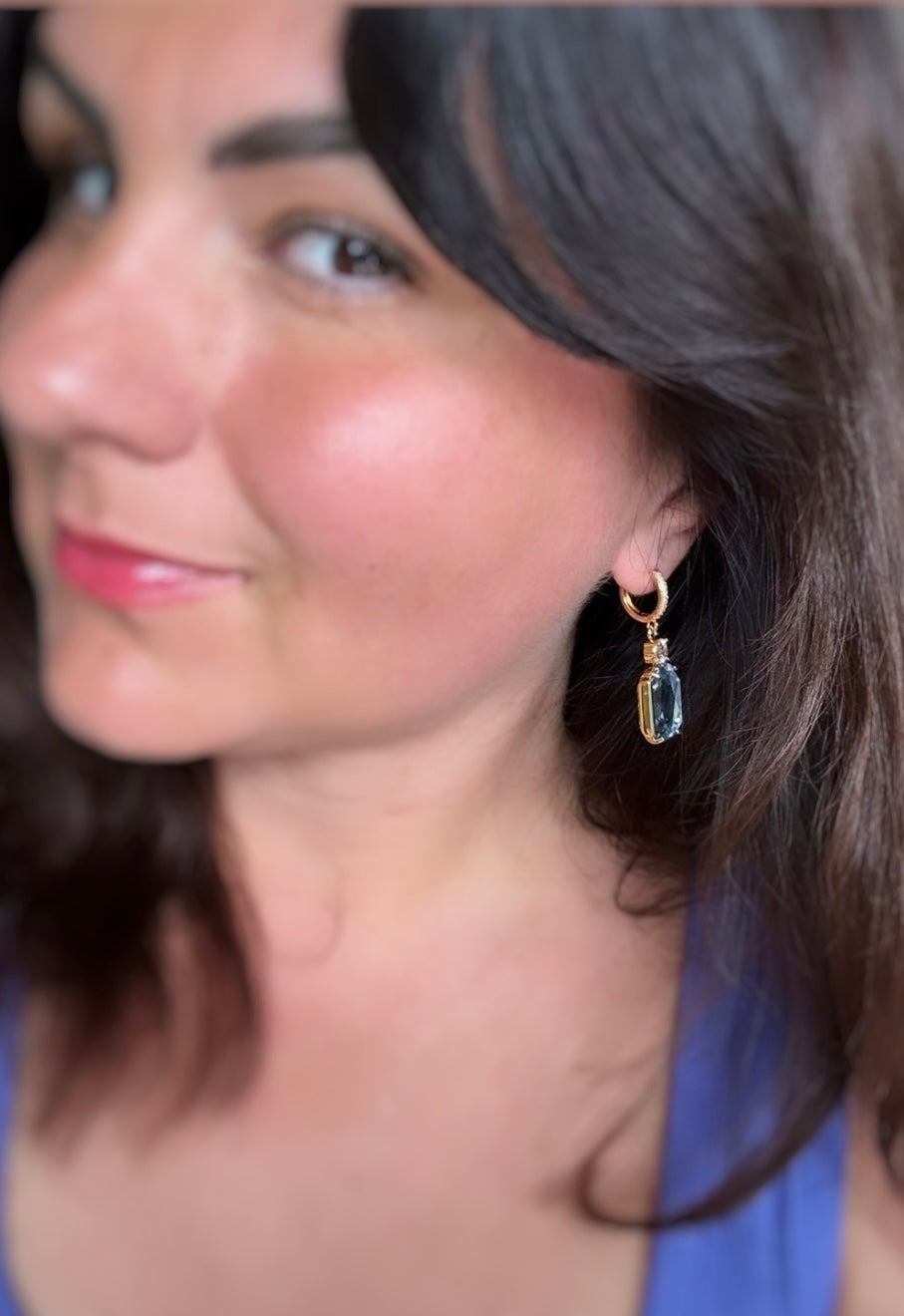 Blue crystal earrings