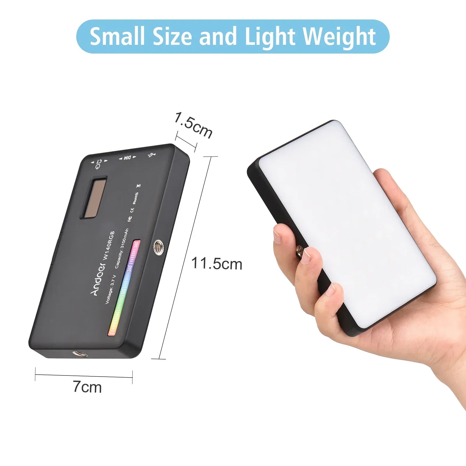 LED Video Light 2500-9000K for Vlog Live Streaming