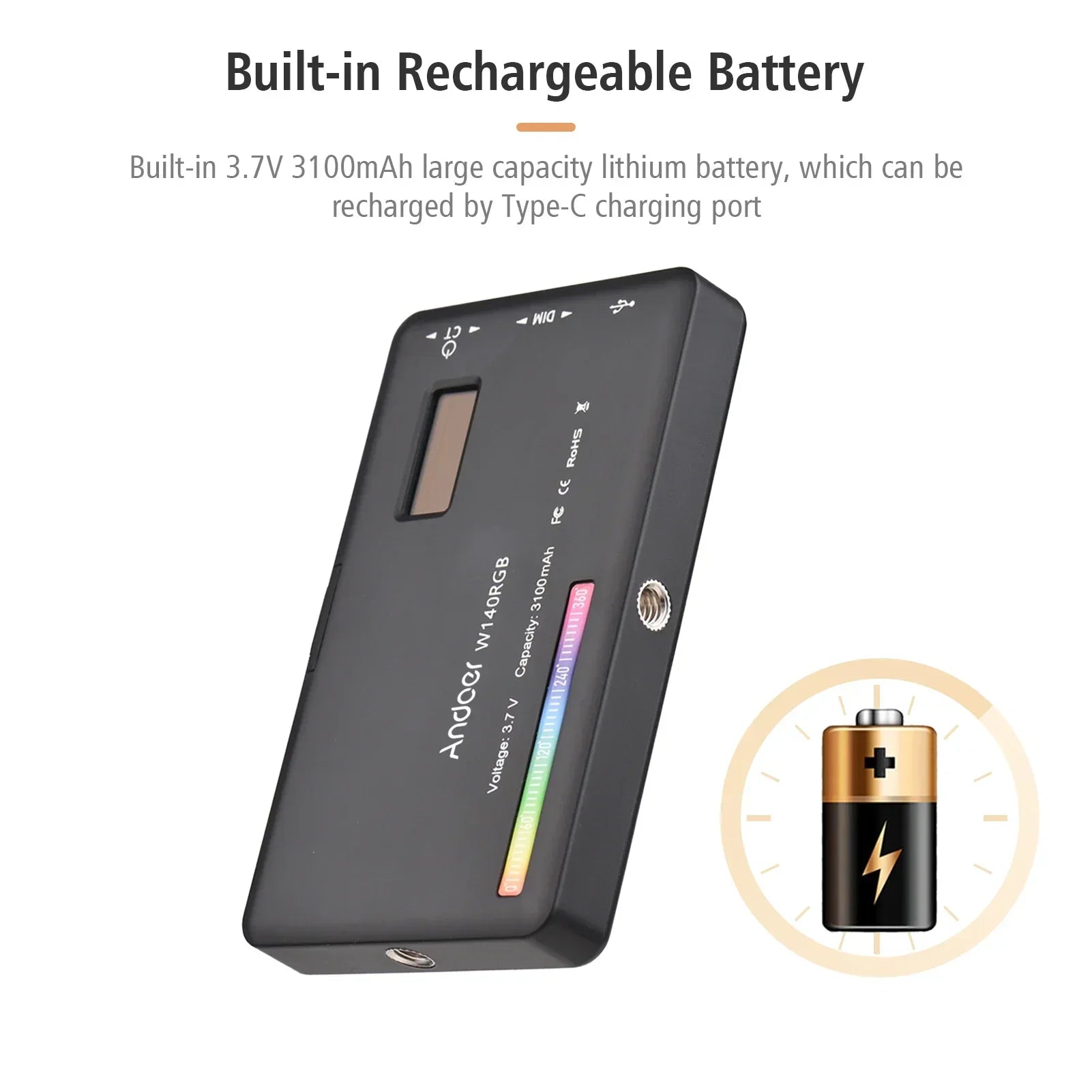 LED Video Light 2500-9000K for Vlog Live Streaming