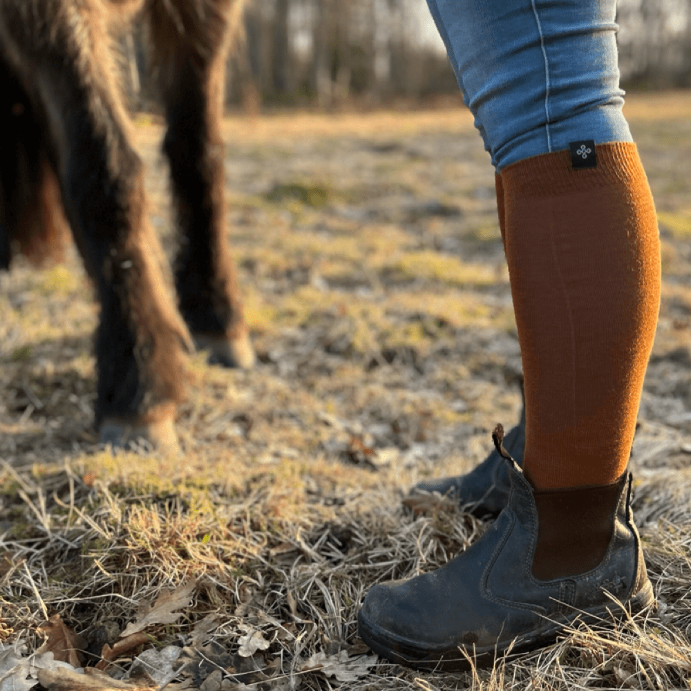 Ridstrumpa Allround Jordbrun 75% Merinoull
